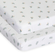 Chicco Bamboo Twin Crib Sheets (2 Pack), Soft and Hypoallergenic, Thermoregulating, Eco-Friendly, Suitable for Sensitive Skin, Greenery, 091011263509