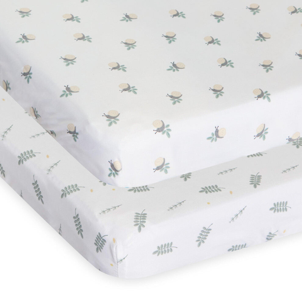 Chicco Bamboo Twin Crib Sheets (2 Pack), Soft And Hypoallergenic, Thermoregulating, Eco-Friendly, Suitable For Sensitive Skin, Greenery, 091011263509
