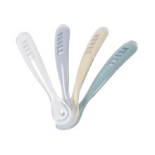Béaba - Baby Spoons - Silicone Weaning Spoon - Set of 4-1st Stage - Rainbow