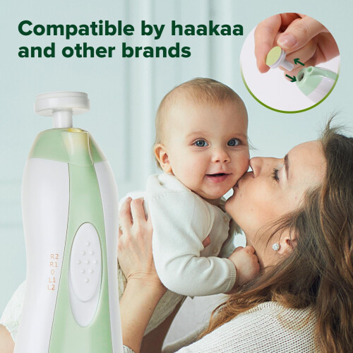haakaa Electric Nail File Replacement Pads, 3-6 Months, Seafoam 2