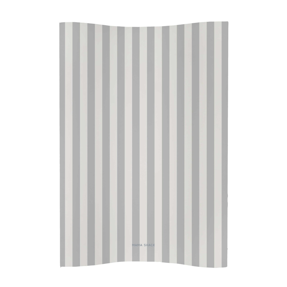Mama Shack Anti Roll Changing Mat By - Baby Changing Mat With Wedge Design - Waterproof - Fits Most Baby Changing Tables - 67 X 44 Cm (Greige Stripe)