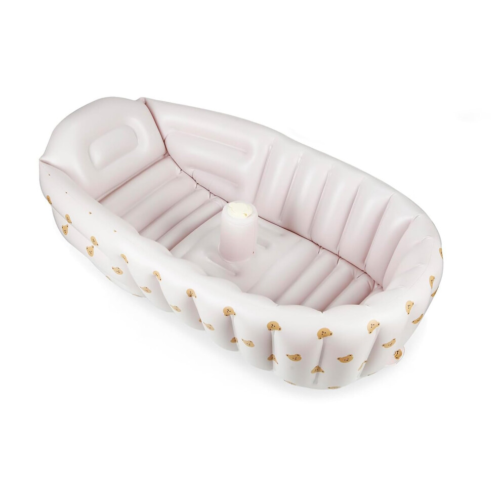 Pandaear 2Pack Baby Inflatable Bathtub & Baby Seat For Sitting Up 3 Months+, Portable Travel Inflatable Baby Chair, Infant Bath Tub And Chair With Bu