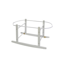 Cuddles Collection Wooden Rocking Moses Basket Stand Fits Standard Moses Baskets | Gentle Soothing Rocking Motion | Safe, Sturdy & Easy Assembly (Whi