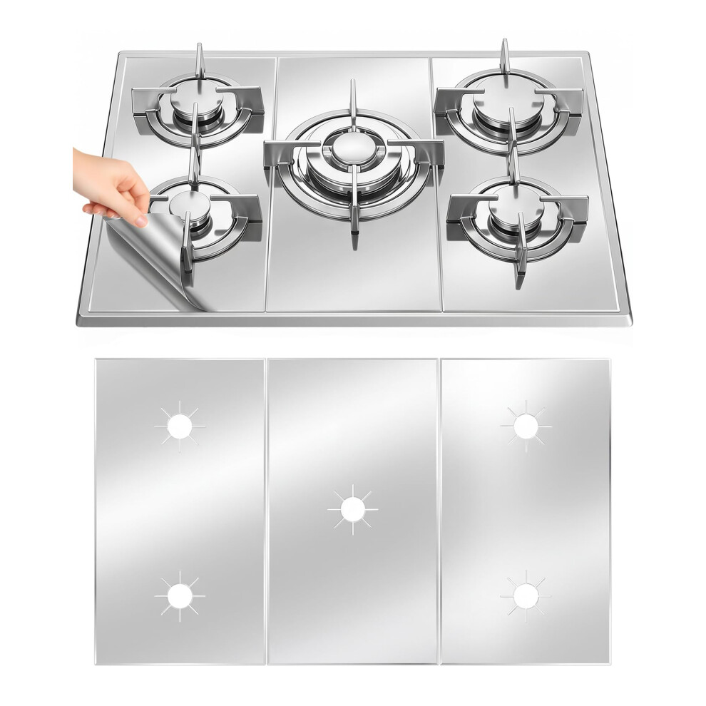 Gas Hob Covers, 3Pcs 54X27cm Reusable Stove Burner Covers, Gas Hob Range Protectors, Fiberglass Gas Stove Mats, Non-Stick Hob Protectors For Jtengyao