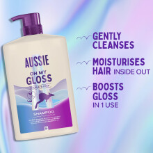 Aussie Oh My Gloss Shampoo 1000ml Deeply Moisturises Dry and Dull Hair