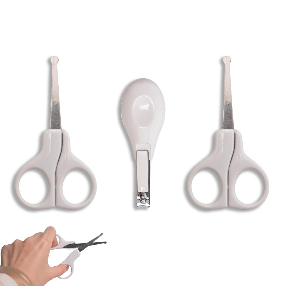 Weilin White 3 Pcs Baby Nail Clippers, Baby Toddler Nail Scissors And Clipper With Smooth Edges And Comfortable Grip