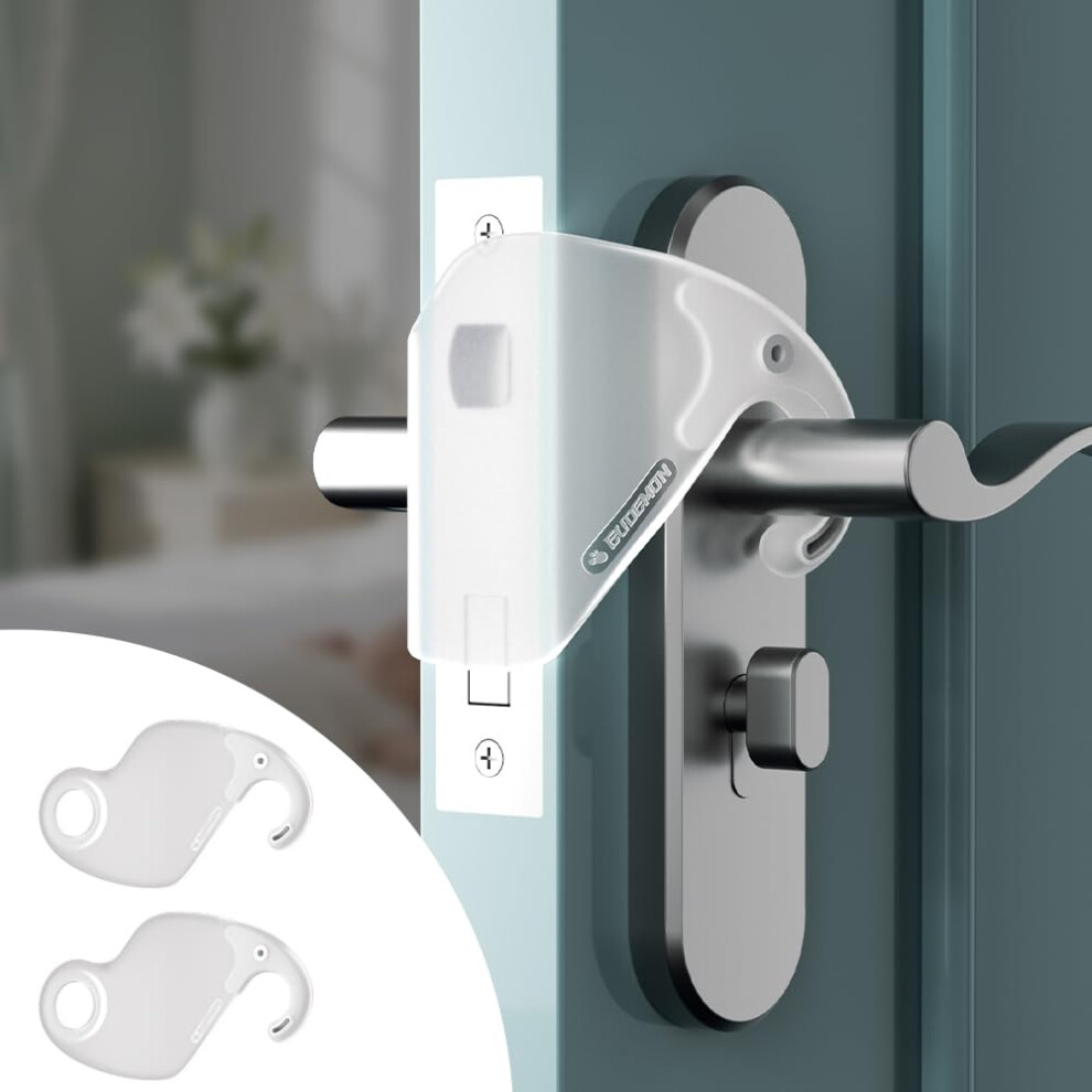 2 Pack Child Proof Door Silencer, Quiet Close Cushion Pads For Noise Reduction, Baby Door Latch Cover Closer Prevent Slamming, Easy To Use (T Eudemon