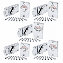 HANDLEZONE Toilet Indicator Bolts, Vacant Engaged Bathroom Privacy Door Locks for Toilet Cubicle Doors, 5 Pack – Polished Chrome