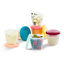 Babymoov Babybols Airtight Baby Food Storage Containers, Weaning Pots, Multicolor 250 ml, Pack Of 6