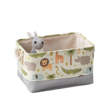 JIUJ Storage Baskets,Cotton Foldable Square Home Organizer Bin for Baby Nursery,Toys,Laundry,Baby Clothing,Gift Baskets (Lion)(Cuboid)