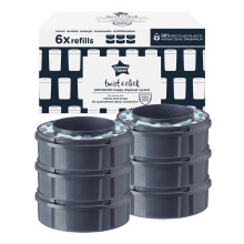 Tommee Tippee Twist and Click Nappy Bin Refill Cassettes, Pack of 6 Refill Casse
