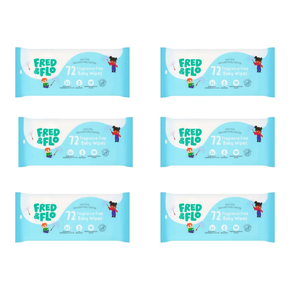 Bizzal 6X Fred & Flo Kind & Gentle Fragrance Free Wipes 60 Pack