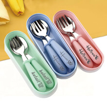 Personalised Cutlery Set for Children,Stainless Steel TablewareCustomizable Names and Patterns,Pink, Green, Blue,20 Patterns are Available.Birthday C