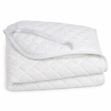 Cot Bed Mattress Topper Protector in Cosy Fleece for Extra Comfort and Warmth - 140 x 70 cm - Reverse Side in Quality Quilting with Corner Straps - M