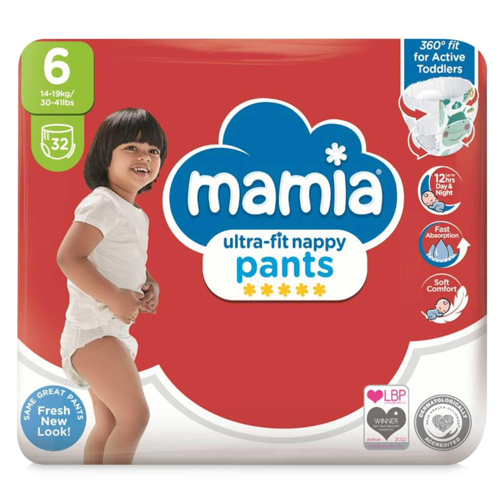 Mamia Size 6 Xl Nappy Pants 32 Pack Aldi