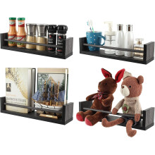 EasyPAG Pack of 4 Wood Nursery Versatile Floating Shelves,Wall Mounted Spice Rack,Book Organiser,Decoration Holder,Display Shelf for Bedroom,Living R