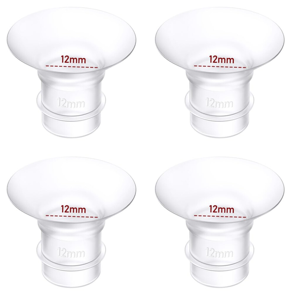 4Pcs Flange Inserts 12Mm Compatible With Momcozy M9/M6/M5/S12 Pro/S9 Pro/Medela/Spectra/Lansinoh/Eufy/S21 24Mm Breast Pump,Reduce 24Mm Tunnel Down To Ivaronal