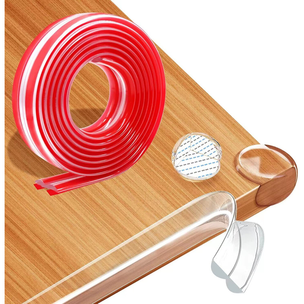 Magosis Clear Edge Protector Strip With 4 Corner Protectors For Kids Safe, Baby Proofing Kit For Furniture Edges & Corners, Strong Adhesive Safety Guard With