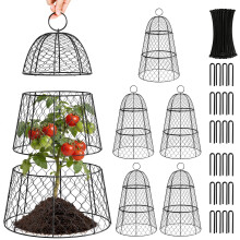 I IHAYNER 6 Pack Plant Protectors from Animals, Metal Garden Cloches for Outdoor Plants, 3-in-1 Modular Design, Anti-Rust Coated Chicken Wire Cages t