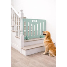 Portable Dog Gate for Stairs & Doorways – No Drill Pet Safety Barrier, High-Density MDF, Freestanding Dog Stopper with Interchangeable Legs, Easy As