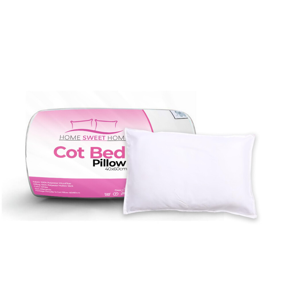 Anti-Allergy Toddler Cot Pillow – Soft, Hypoallergenic Pillows For Babies & Toddlers – Lightweight, Breathable Toddler Pillow F Home Sweet Home Uk