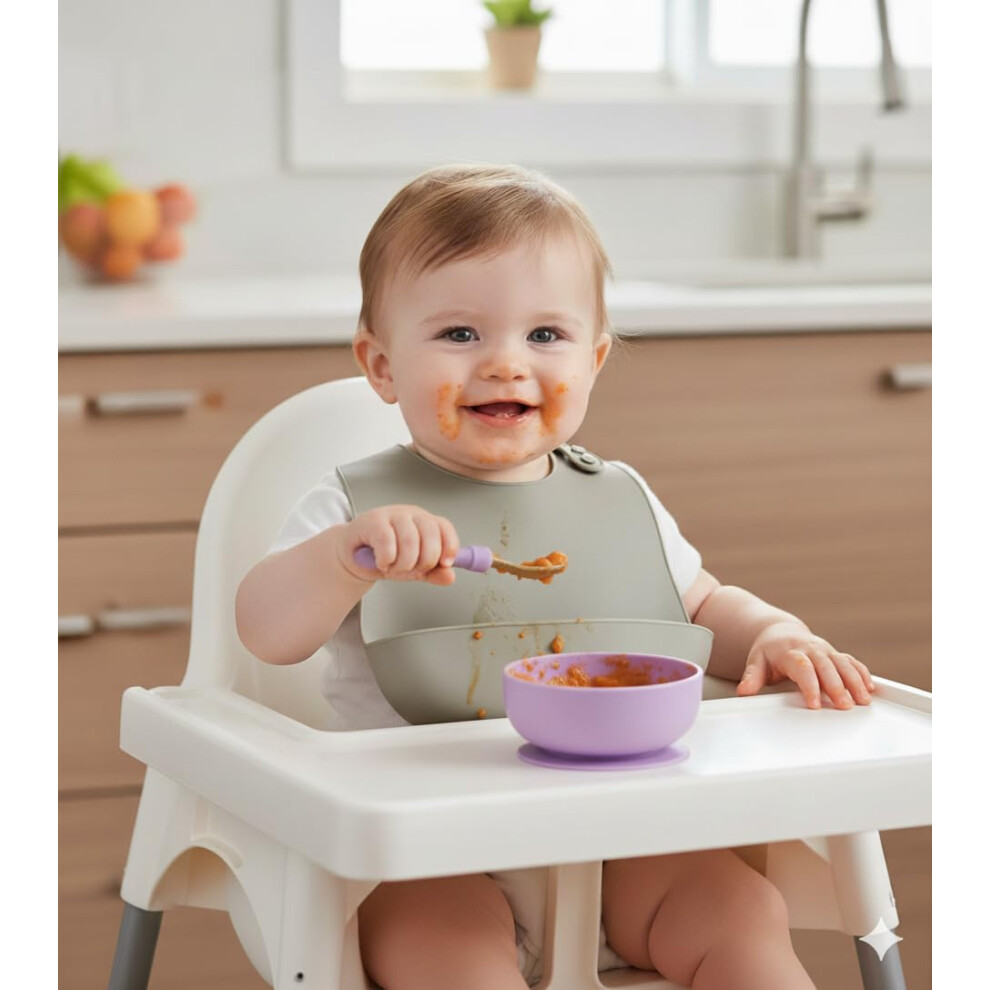 Pandaear 5 Pack Silicone Bibs For Babies Toddlers Waterproof Toddler