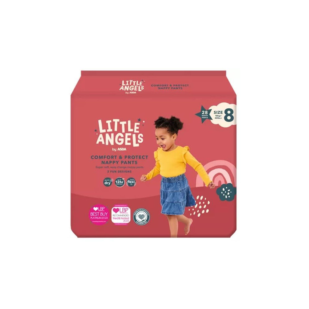 T Little Angels Comfort & Protect Size 8 18Kg+ 28 Nappy Pants, Wonderfully Soft And Breathable For Your Bundle Of Joy, Quick Dry Tallatz