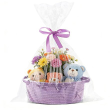 Gift Basket Hamper Kit, Gift Baskets Empty, Hamper Baskets for Gifts Empty with Cellophane Bags and Ribbon, Woven Gift Baskets for Baby Shower, Birth