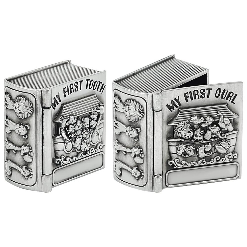 2Pcs My First Curl And My First Tooth Keepsake Box Antique Tooth Collection Organizer Holder My First Curl And Tooth Keepsake Bo Silver Fingerinspire