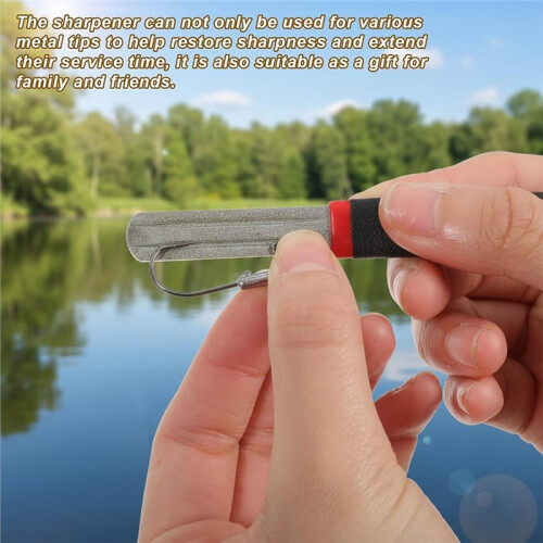 V- Sharpener with Stone Coating, Portable Rapid Sharpening Tool for Fishing Hooks