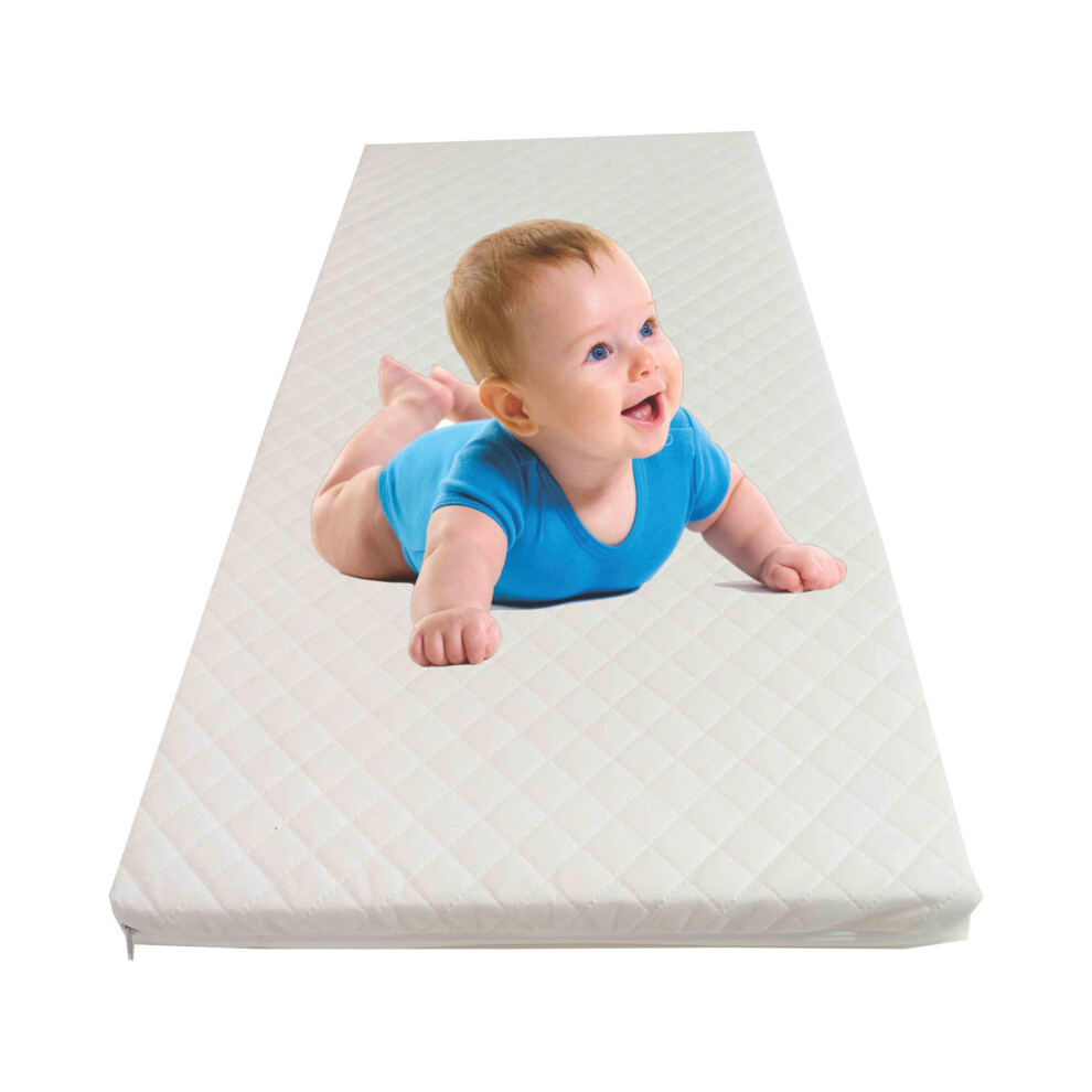 Baby Travel & Home Cot Mattress Quilted Breathable - For Graco Kite And Mamas & Papas Fully Anti-Allergenic Removable Zipped Cover ( Red Grizzly Foam