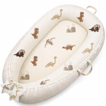 Susurration Baby Nest Pod for Newborn, Portable Smooth Microfiber Baby Lounger Sleep Pod, Baby Essentials Gifts for Boys&Girls Home and Travel (Dinos