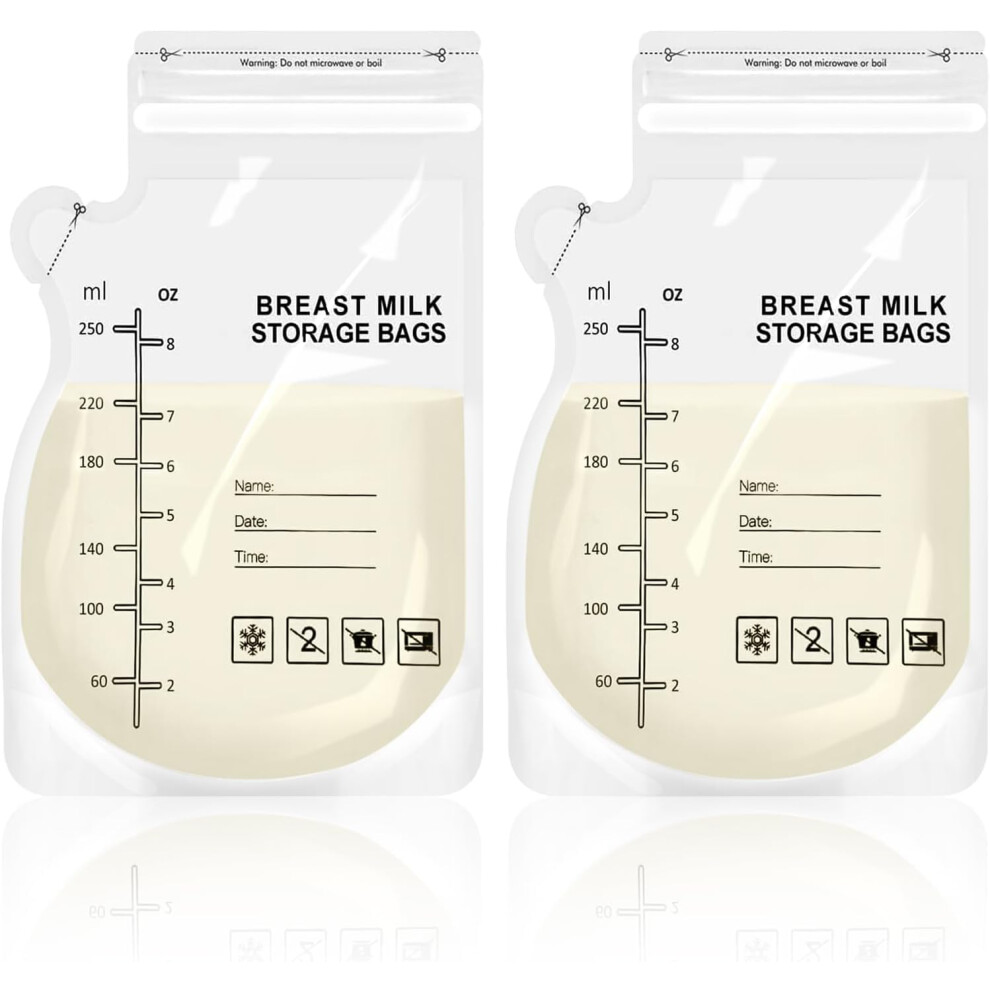 Mu&Nin 30 Pack Breast Milk Storage Bags – Leak-Proof, Bpa-Free, Freezer Safe, Self-Standing & Pre-Sterilised – 250Ml (9Oz) For Safe & Easy Milk Storage