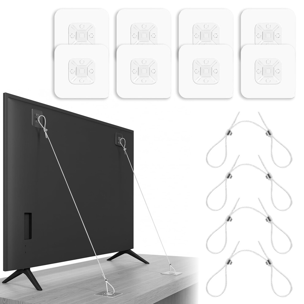Uihrlm 4 Pack Tv Straps Child Safety, Adjustable 41.34In Safety Anchors Anti Tip Straps For Tv And Furniture, Baby Proofing Flat Screen Tv Fix To Wal 5003898212482