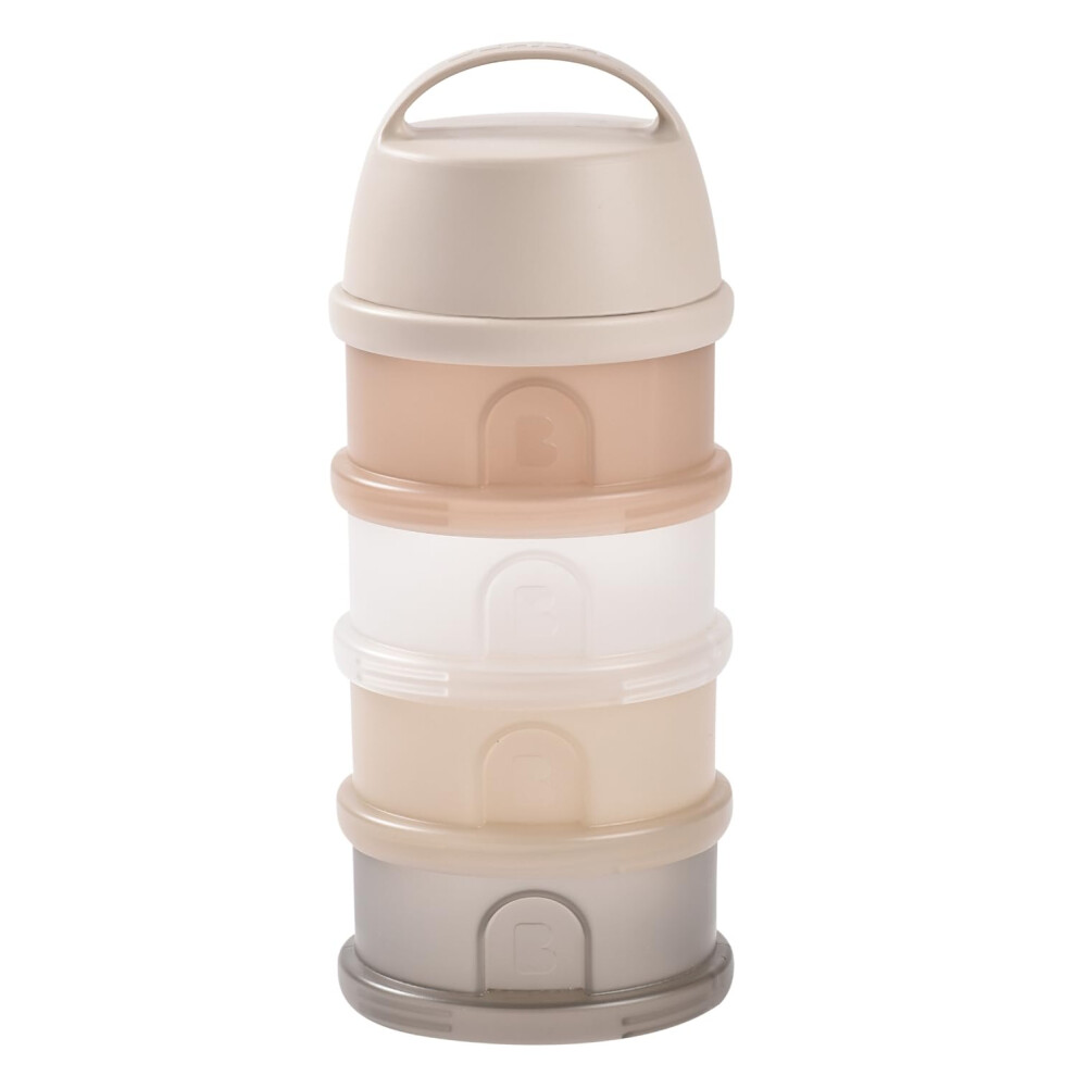 Béaba, Stackable Powdered Milk Dispenser, 100% Airtight, 4 Compartments, Made In France, Large Capacity, Evolving Use, Easy To Carry, Translucent Cla Beaba