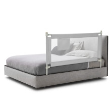 GYMAX Baby Bed Rail, Vertical Lifting Mesh Bedside Guardrail with 24 Adjustable Height and Double Safety Lock, Toddler Swing Down Bed Guard for Full
