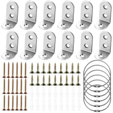 6 Sets Anti Tip Furniture Anchors for Baby Proofing, Metal Furniture Wall Anchors Kit, Anti-Tip Furniture Straps for Wardrobe Safety Brackets, Secure