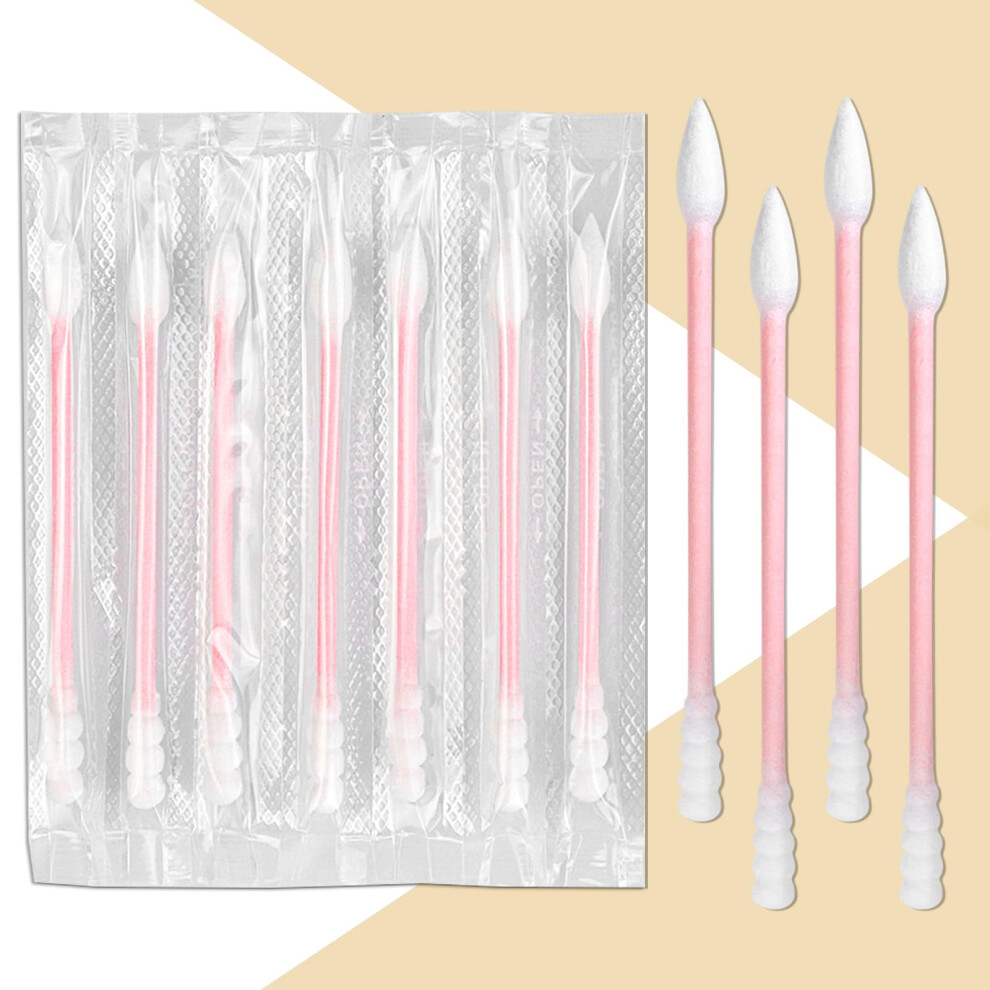 Slequipo 300 Count Cotton Swabs Individually Wrapped, Travel Cotton Swabs, Cotton Stick, Spiral Pointed Cotton Swab, Round Tip Cotton Swab, Individually Wrapp