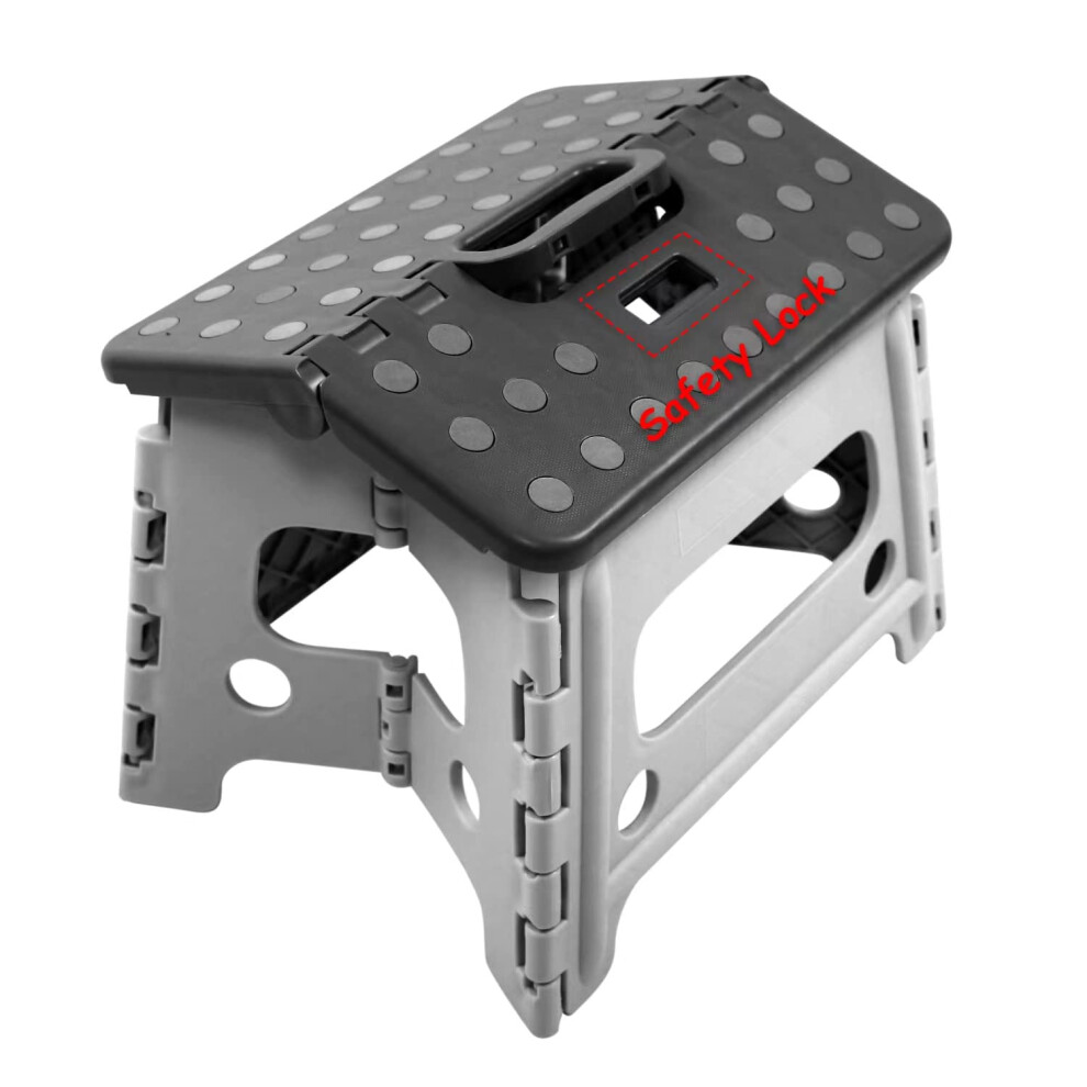 Sumbabo Kids Step Stool Sink For Toddlers – Foldable Safety Lock To Stable（Grey）