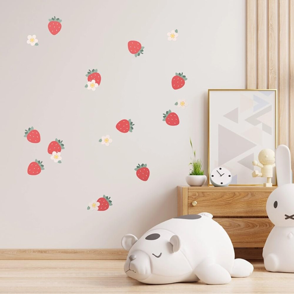 Strawberry Wall Stickers | Peel-And-Stick, Removable & Repositionable Wall Decals | Room Decor For Kids' Bedroom, Nursery, Playroom My Nametags