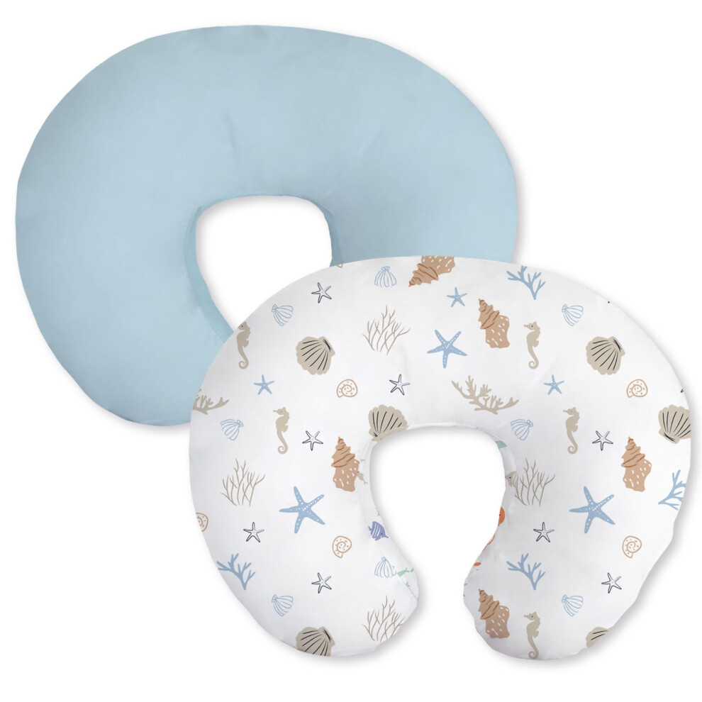 Little Grape Land 2 Pack Nursing Pillow Covers, Stretchy And Soft Nursing Cover For Breastfeeding, Pillow Slipcover For Baby Girls Boys Newborn(Shell