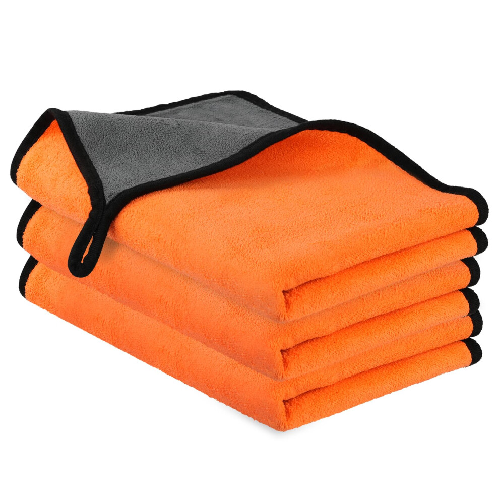 Uraqt Microfibre Cleaning Cloths, 3 Pack Car Cleaning Cloths, Two-Layer Thickened Microfibre Towels, Lint Free Super Absorbent Cleaning Towel For Car 5004426935033