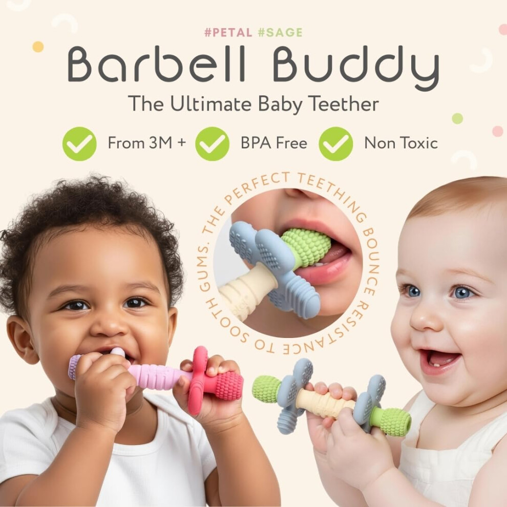 Infatot Barbell Buddy – Teething Toys For Baby Soothing Teether With