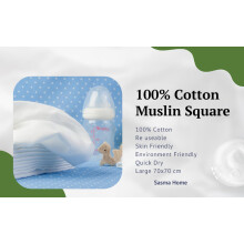 Sasma Home Large Muslin Squares for Children 100 Natural Soft and Nat