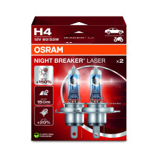 OSRAM NIGHT BREAKER LASER H4, +150% more brightness, halogen headlight lamp, 64193NL-2HB, 12V, Hanging folding box (2 lamps)