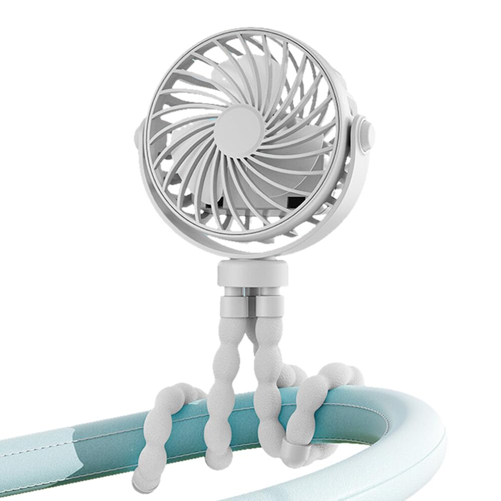 Pram Fan Clip On Stroller, Usb Rechargeable Portable Clip On Fan With 3 Speeds & Night 360 Battery Mini Stroller Fans For Pram, Buggy, Light Toyzly