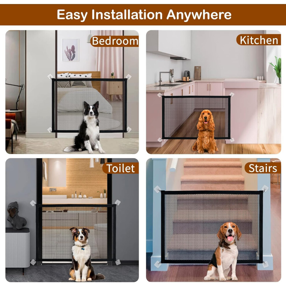 Sanjianke-Fs Stair Gates For Dog Gate Magic Gate Pet Safety Gate Dog Stopper Safety Baby Gate Easy Install Anywhere, Stair Gates For Baby Providing A Safe Enclosu