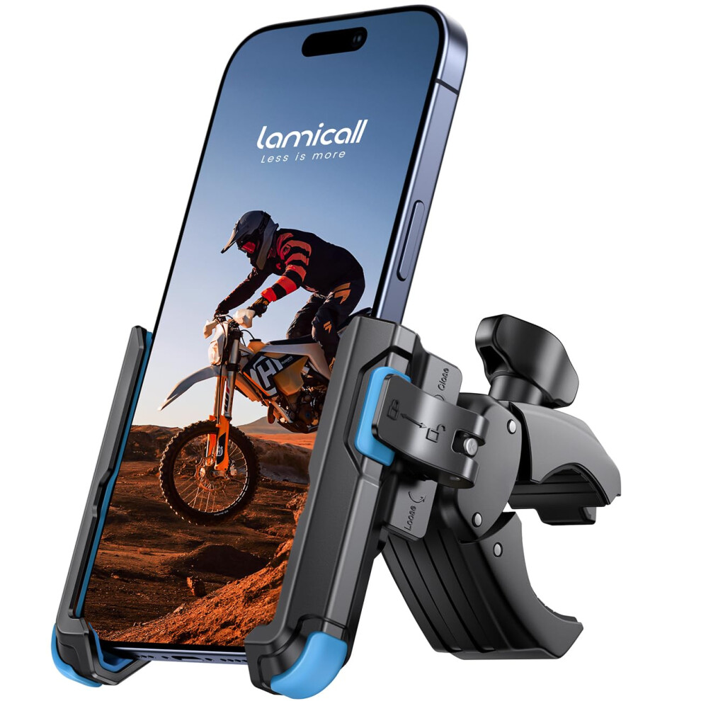 Lamicall Motorcycle Bike Phone Holder - Ã1S Quick Releaseã Universal Blue 5003199797633