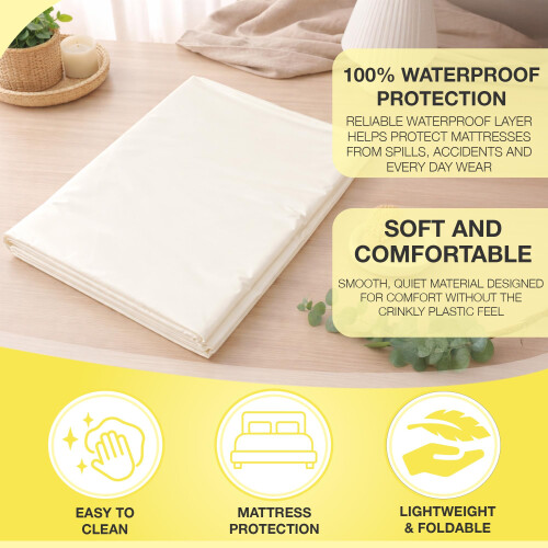 Plastic Waterproof Bed Sheet Cover  Mattress Protector 200 x 100cm Ide 1
