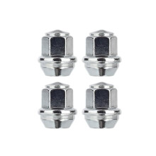 RYBO Set of Alloy Wheel Nuts M12 x 1.5, Taper, 19mm Hex, Compatible With Ford Alloy Wheels & More (Chrome, Pack of 4)